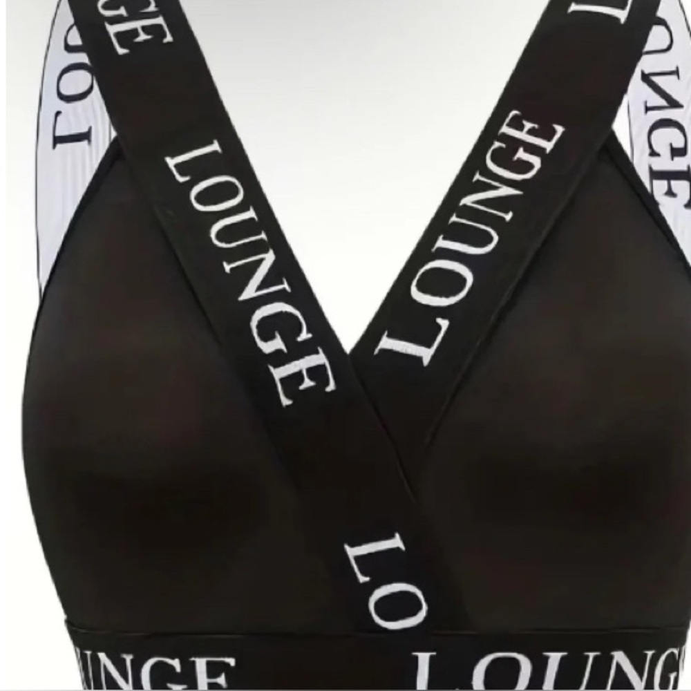 Black and White Lounge Bralette Plus size